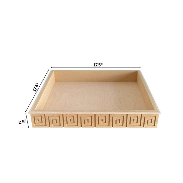 Medium Greek Key Tray - Custom Lacquered The Resplendent Crow