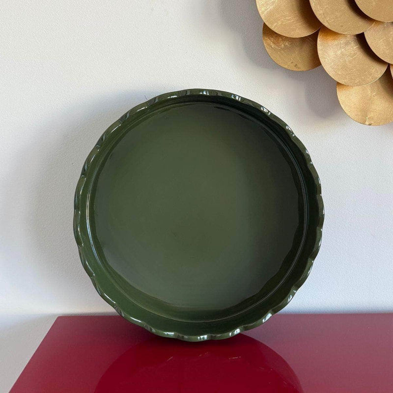 Medium Scalloped Tray - Ready To Ship The Resplendent Crow