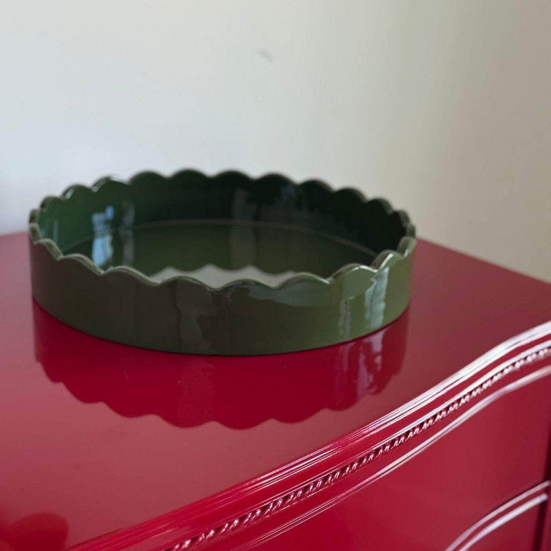 Medium Scalloped Tray - Ready To Ship The Resplendent Crow
