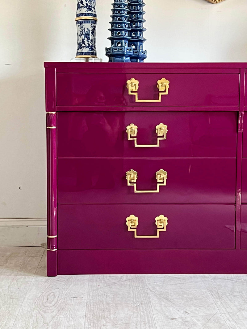 Mid Century Traditional Dresser in Ruby - Ready To Ship! The Resplendent Crow