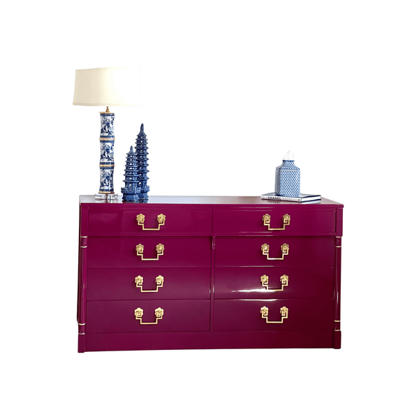 Mid Century Traditional Dresser in Ruby - Ready To Ship Mid Century Traditional Dresser in Ruby - Ready To Ship