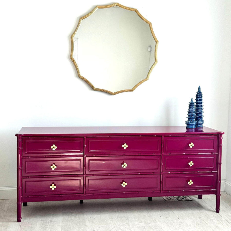 Newly Made 9 Drawer Faux Bamboo Dresser - Custom Lacquered The Resplendent Home