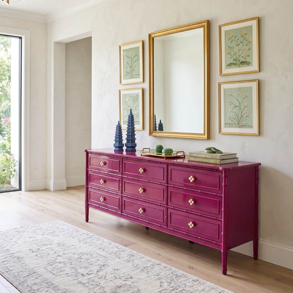 Newly Made Savannah 9 Drawer Faux Bamboo Dresser