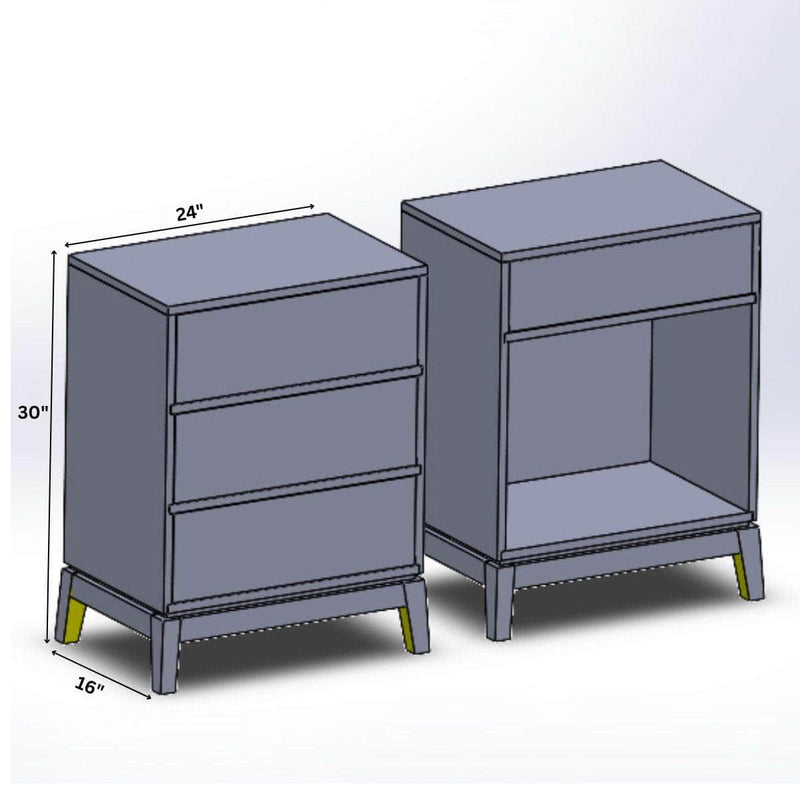 Nightstands Pair of Traverse Nightstands - Custom Lacquered The Resplendent Crow