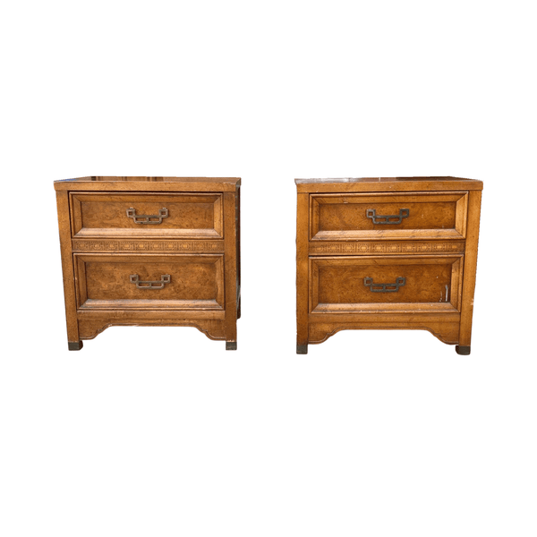 Nightstands Pair of Vintage Chinoiserie Nightstands - Custom Lacquered The Resplendent Home