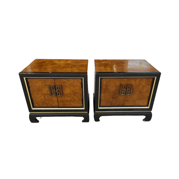 Nightstands Vintage Chinoiserie Nightstands - Custom Lacquered The Resplendent Home