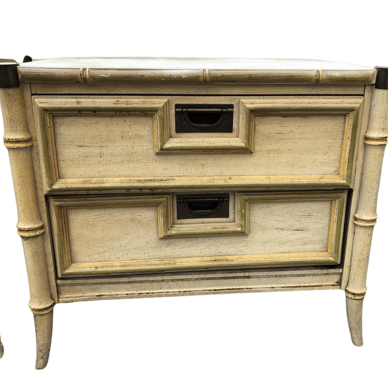 Nightstands Vintage Faux Bamboo Nightstands - Custom Lacquered The Resplendent Home
