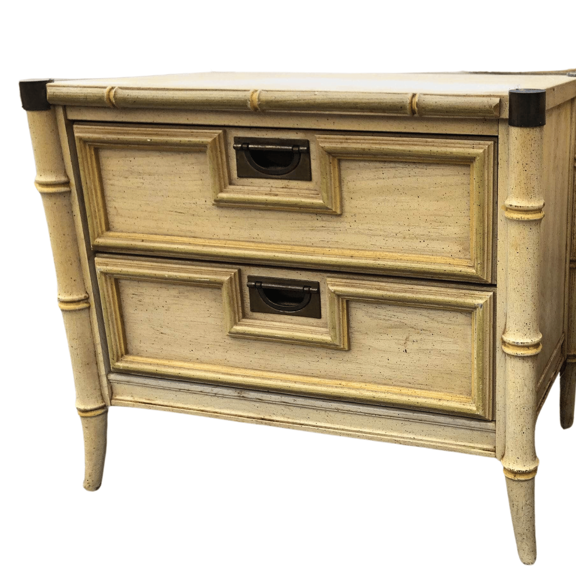 Vintage Faux Bamboo Nightstands Lacquered