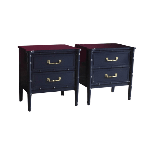 Nightstands Vintage Pair of Henry Link Bali Hai Nightstands - Custom Lacquered The Resplendent Home