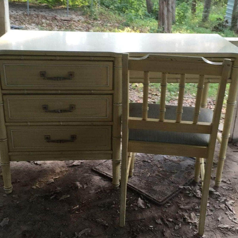 Vintage Henry Link Bali Hai Desk + Chair - Lacquered