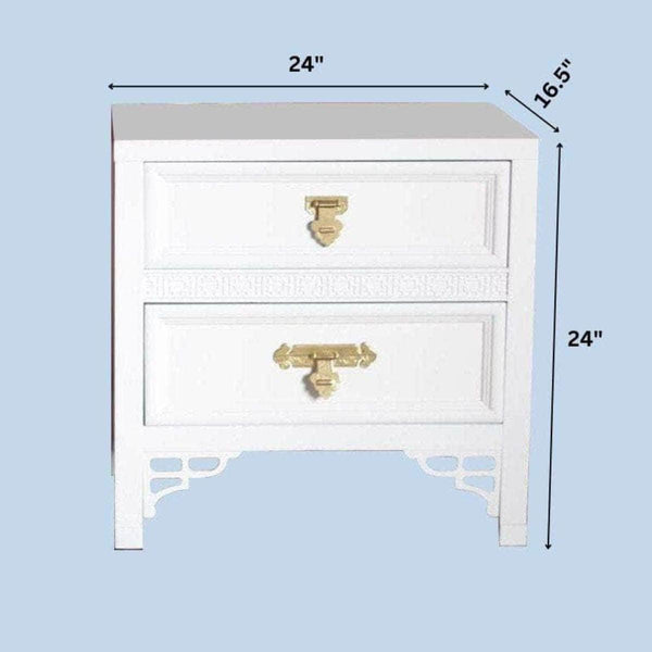 Pair of Dixie Shangri-La Nightstands - Lacquered The Resplendent Crow
