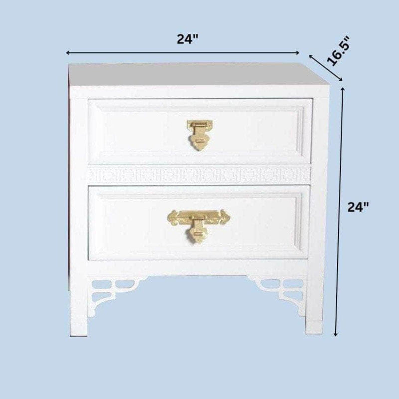 Pair of Dixie Shangri-La Nightstands - Lacquered The Resplendent Crow