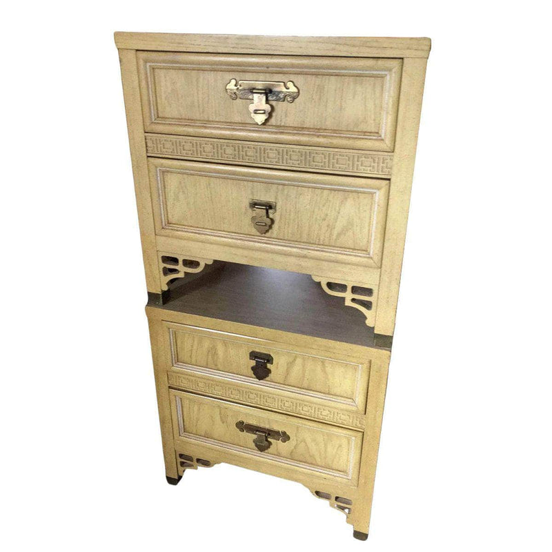 Pair of Dixie Shangri-La Nightstands - Lacquered The Resplendent Crow