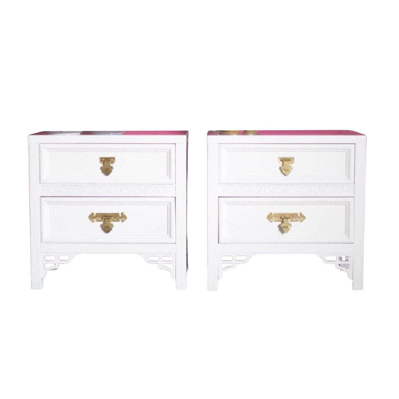 Pair of Dixie Shangri-La Nightstands - Lacquered The Resplendent Crow