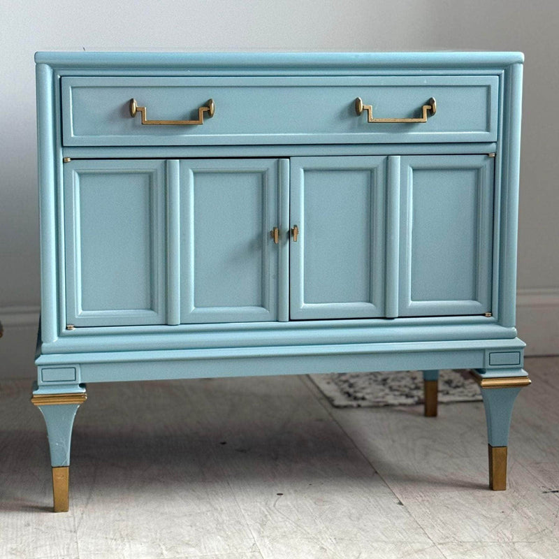 Pair of Nightstands in Oval Room Blue - Ready To Ship The Resplendent Crow