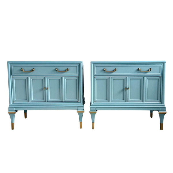 Pair of Nightstands in Oval Room Blue - Ready To Ship The Resplendent Crow