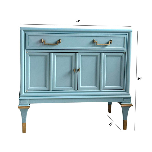 Pair of Nightstands in Oval Room Blue - Ready To Ship The Resplendent Crow