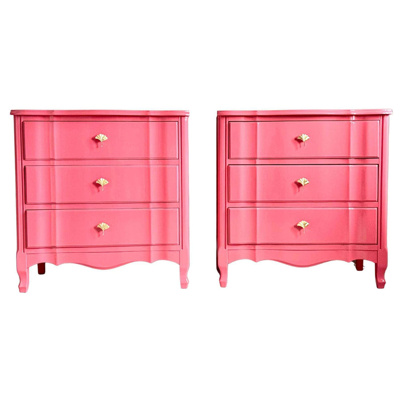 Pair of Oversized Nightstands in Coral - Ready To Ship The Resplendent Crow