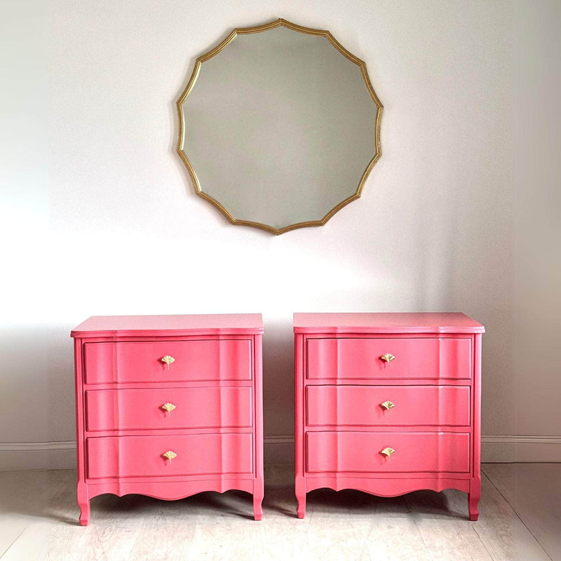 Pair of Oversized Nightstands in Coral - Ready To Ship The Resplendent Crow