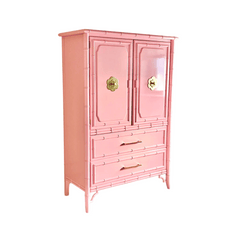 Armoire Lacquered in Salmonberry - Ready To Ship