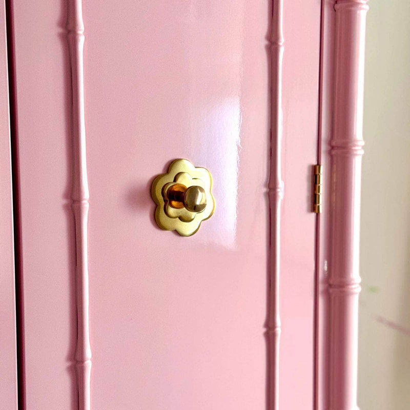 Pink Lacquered Tall Armoire - Ready To Ship The Resplendent Crow