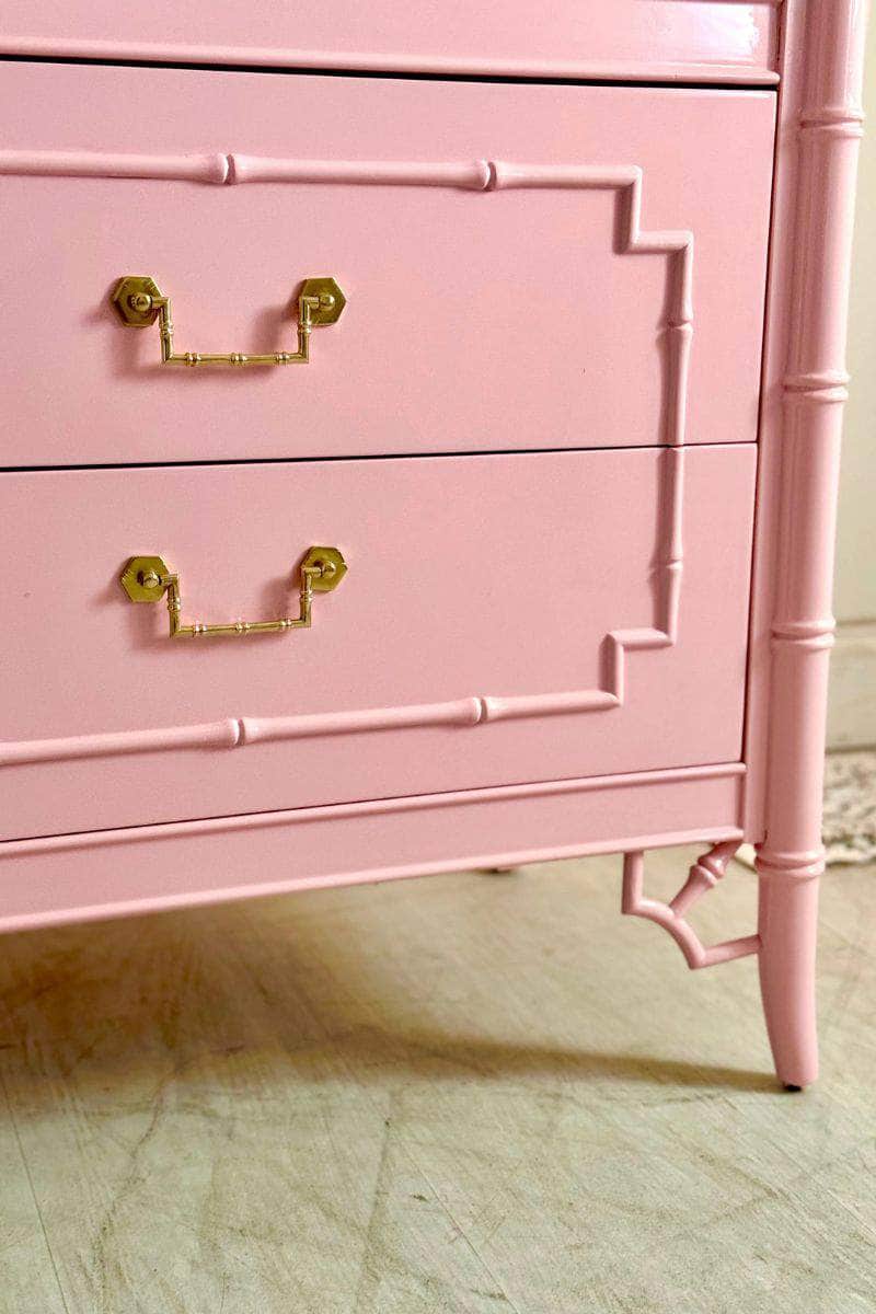 Pink Lacquered Tall Armoire - Ready To Ship The Resplendent Crow