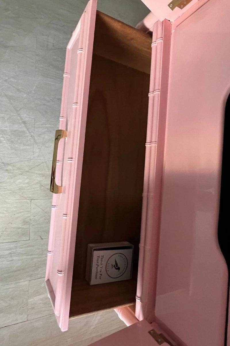 Pink Lacquered Tall Armoire - Ready To Ship The Resplendent Crow