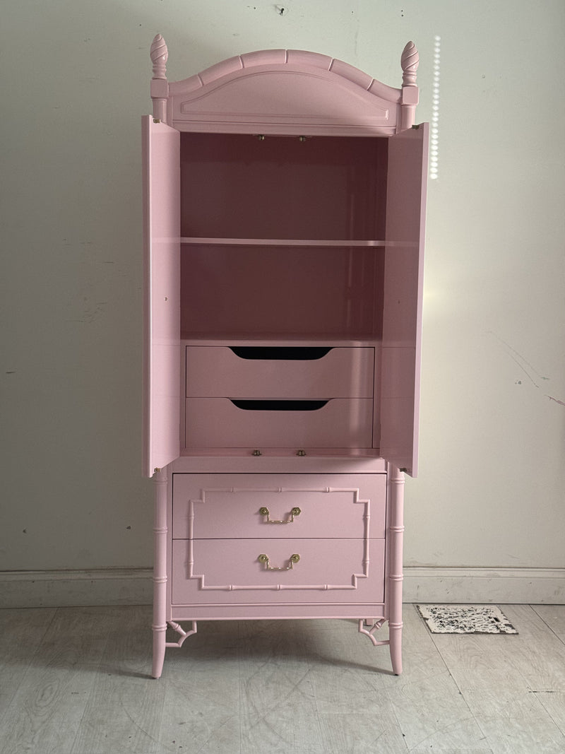 Pink Lacquered Tall Armoire The Resplendent Crow