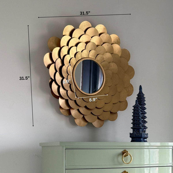 Round Petal Accent Mirror - Ready To Ship The Resplendent Crow