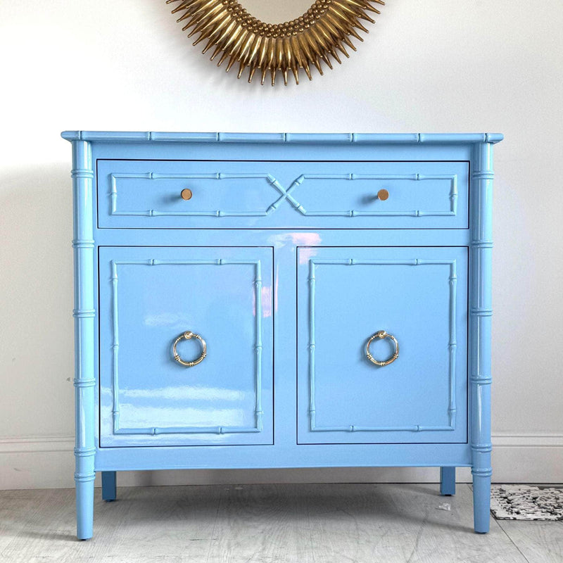 Savannah Console Cabinet - Custom Lacquered The Resplendent Crow