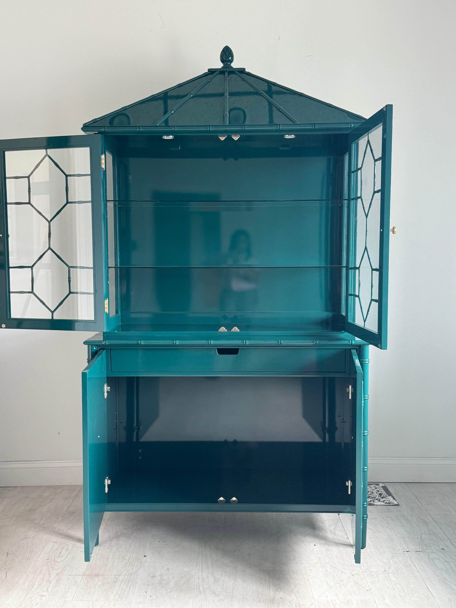 Savannah Pagoda Faux Bamboo China Cabinet