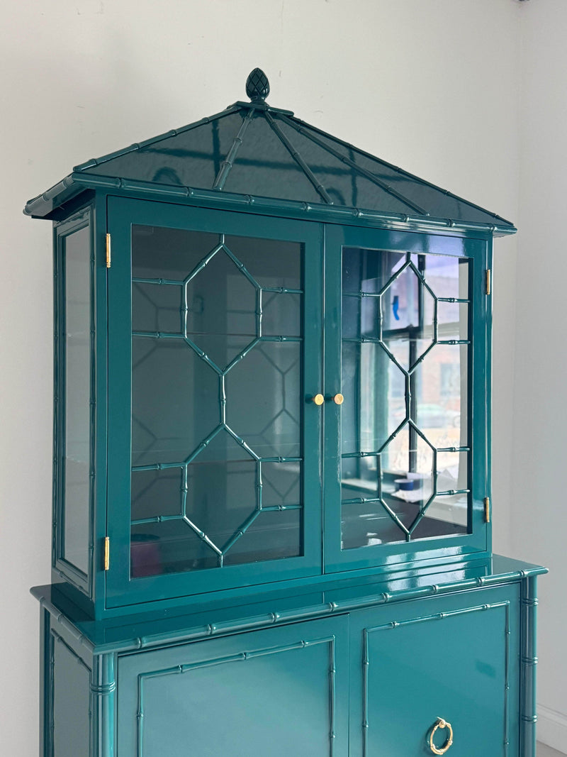 Savannah Pagoda Faux Bamboo China Cabinet The Resplendent Home