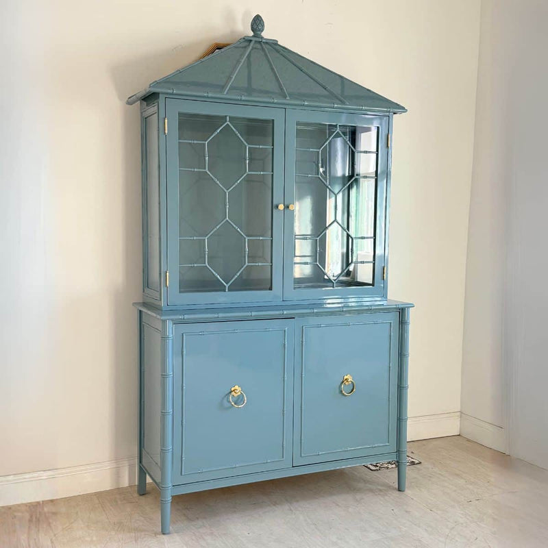 Savannah Pagoda Faux Bamboo China Cabinet