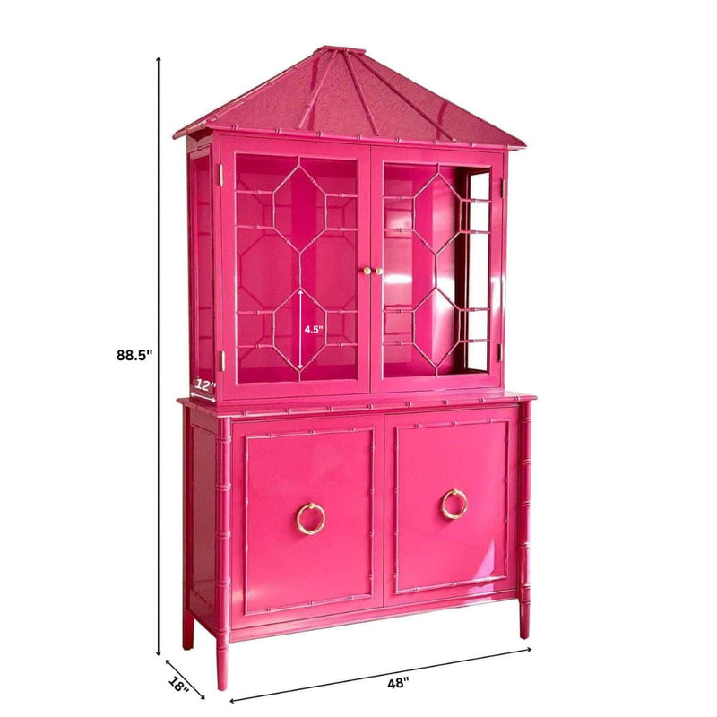 Savannah Pagoda Faux Bamboo China Cabinet