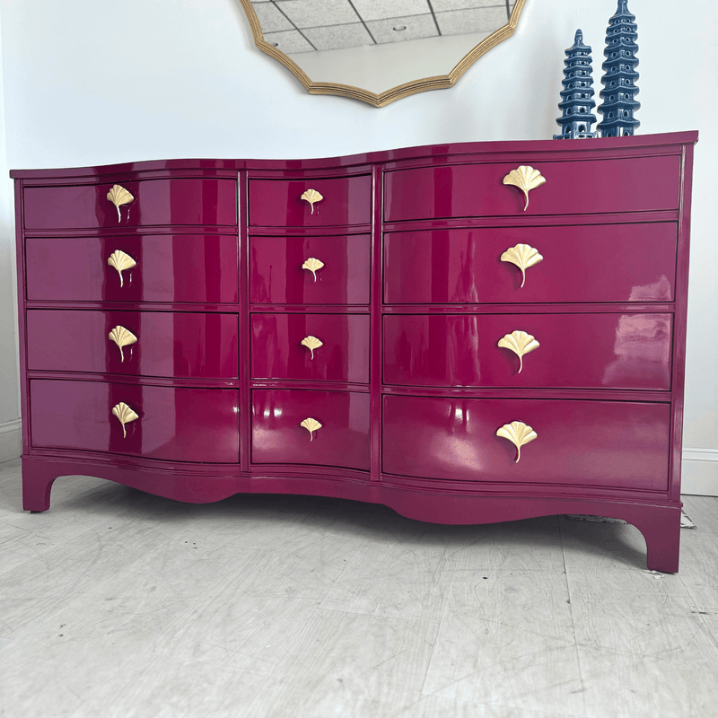 Serpentine 12 Drawer Dresser in Ruby Ready To Ship The Resplendent Home