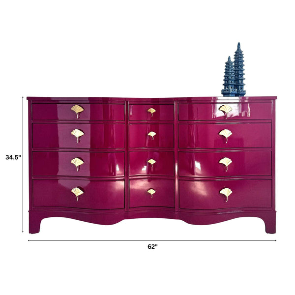 Serpentine 12 Drawer Dresser in Ruby Ready To Ship The Resplendent Home