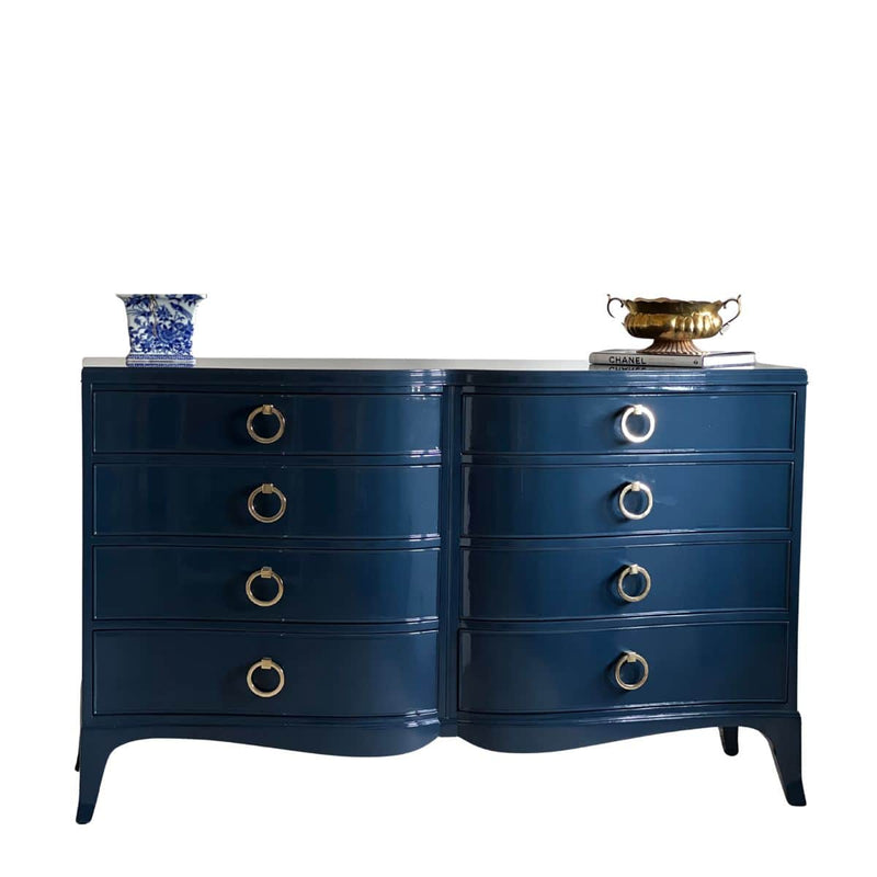 Serpentine 8-drawer Dresser in Naval - Ready To Ship The Resplendent Crow