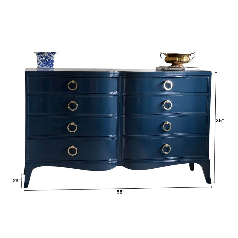 Serpentine 8-drawer Dresser in Naval - Ready To Ship The Resplendent Crow