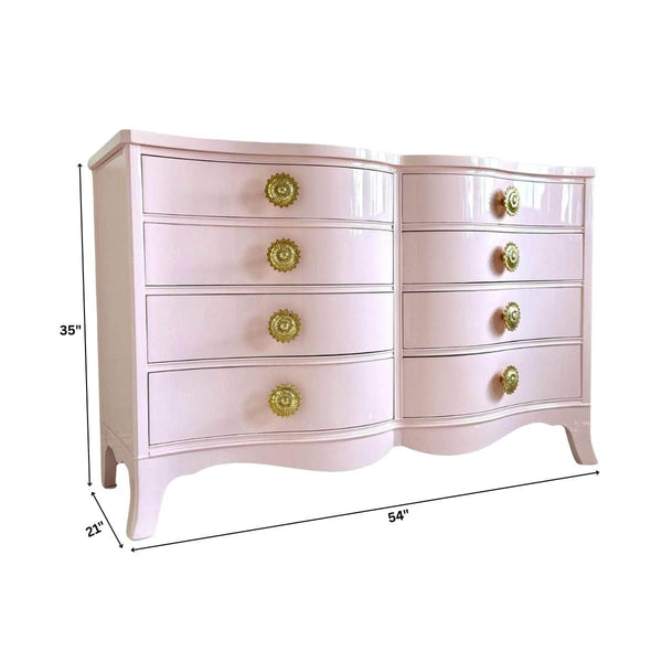 Serpentine 8-drawer Dresser in Salmonberry The Resplendent Crow