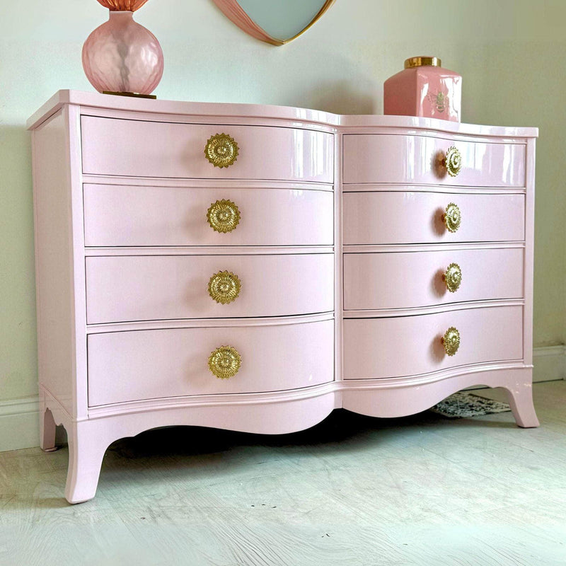 Serpentine 8-drawer Dresser in Salmonberry The Resplendent Crow