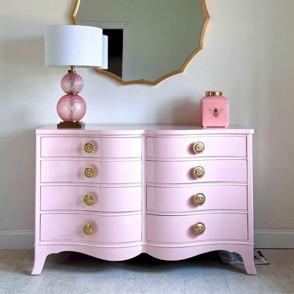 Serpentine 8-drawer Dresser in Salmonberry The Resplendent Crow