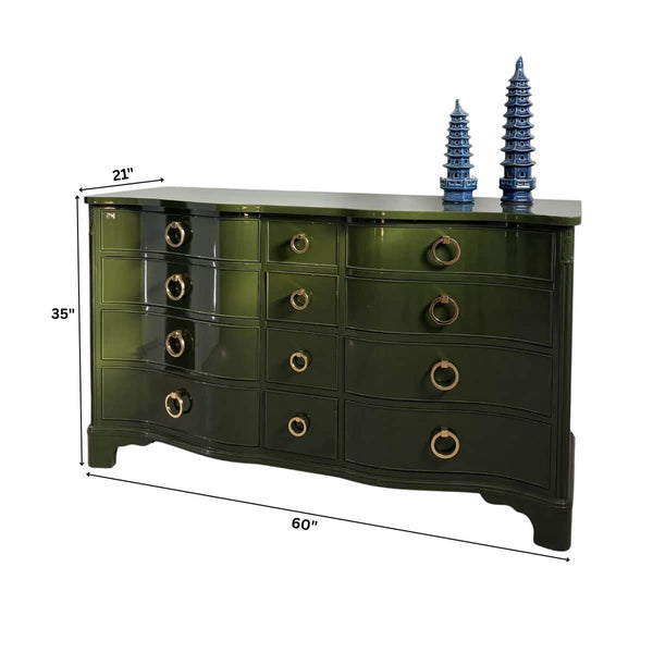 Serpentine Dresser in Olive Green - Ready To Ship The Resplendent Home