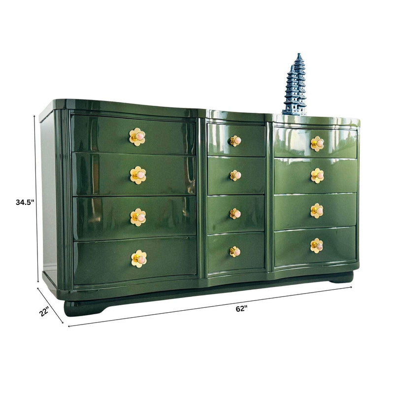 Serpentine Dresser in Olive Green The Resplendent Home