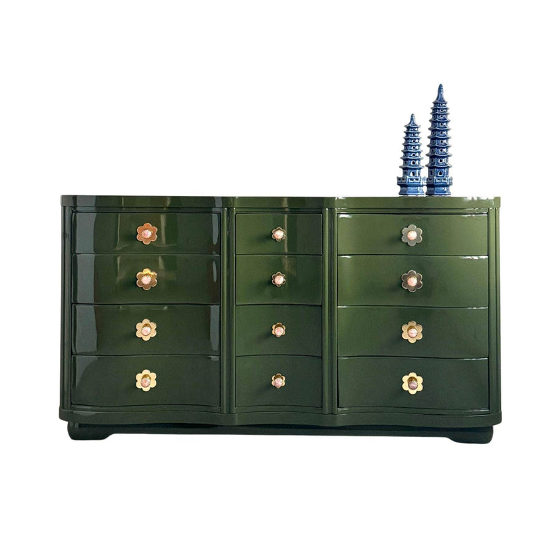 Serpentine Dresser in Olive Green The Resplendent Home