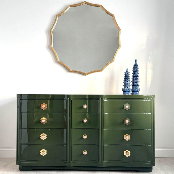 Serpentine Dresser in Olive Green The Resplendent Home