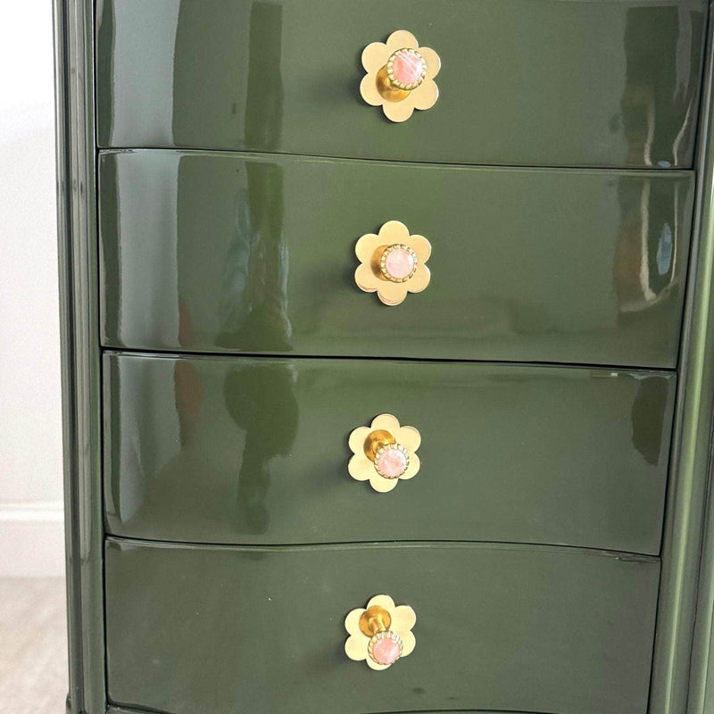 Serpentine Dresser in Olive Green The Resplendent Home