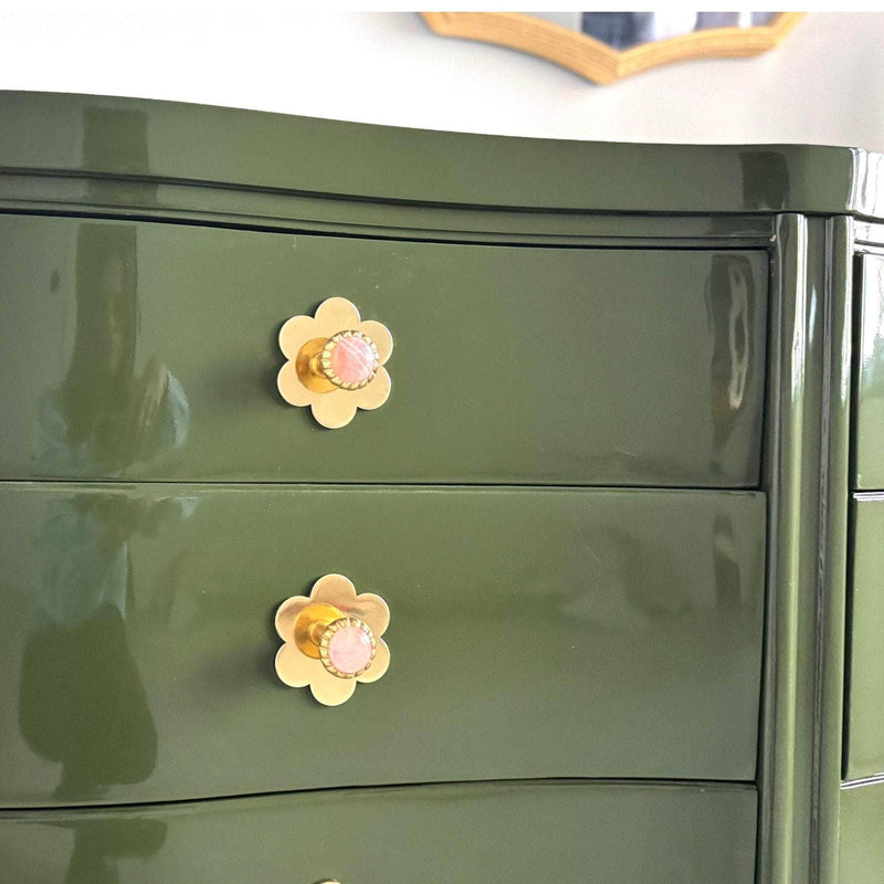 Serpentine Dresser in Olive Green The Resplendent Home