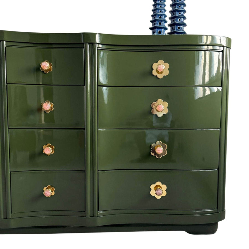 Serpentine Dresser in Olive Green The Resplendent Home