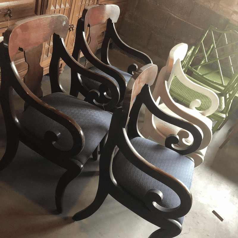 Set of 4  Chairs - Custom Lacquered The Resplendent Home