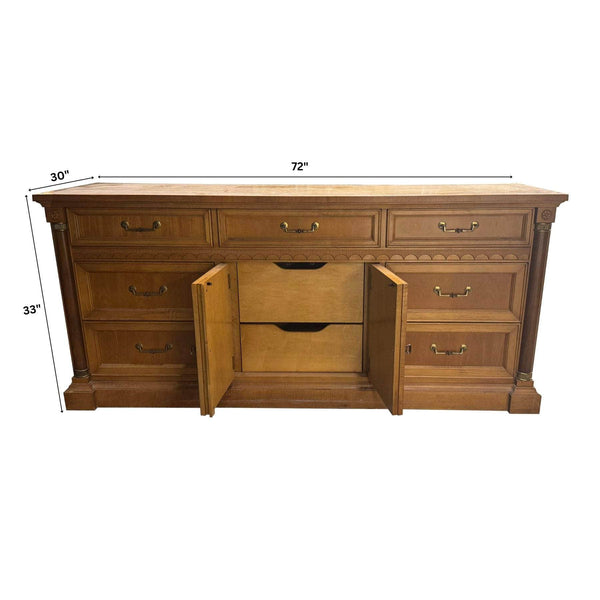 Sideboard Large Vintage Credenza - Custom Lacquered The Resplendent Crow